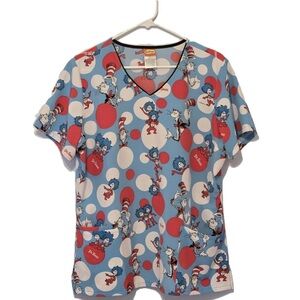 Dr. Seuss Women's Pajama Top - Blue and Red